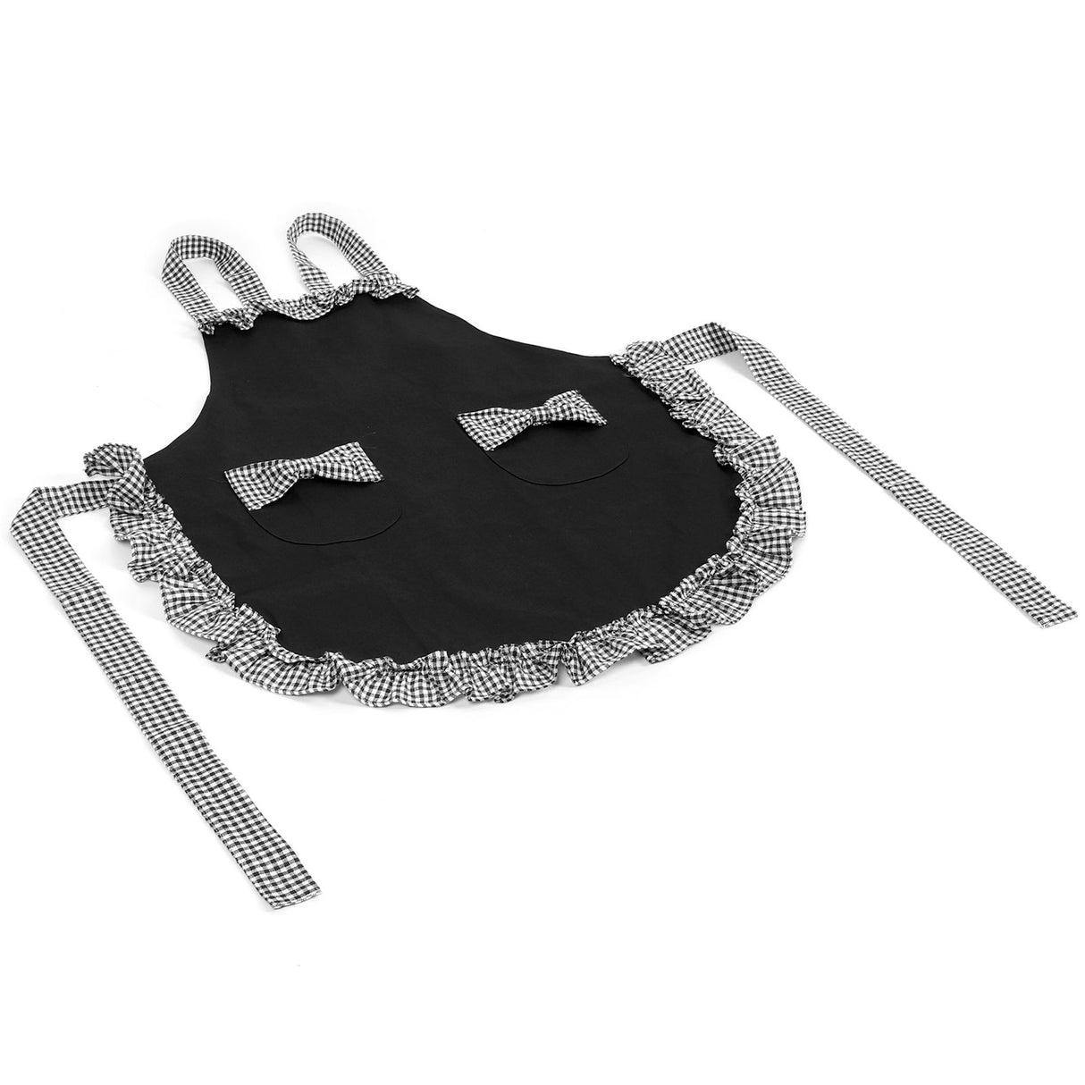 Bowknot Apron Multifunctional Cooking Oil‑Proof Waterproof Antifouling Apron for KitchenBlack