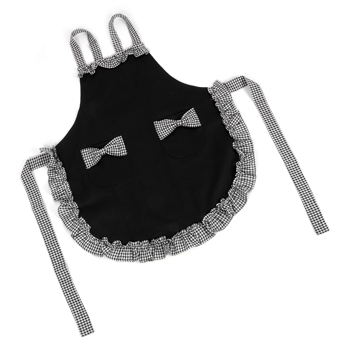 Bowknot Apron Multifunctional Cooking Oil‑Proof Waterproof Antifouling Apron for KitchenBlack