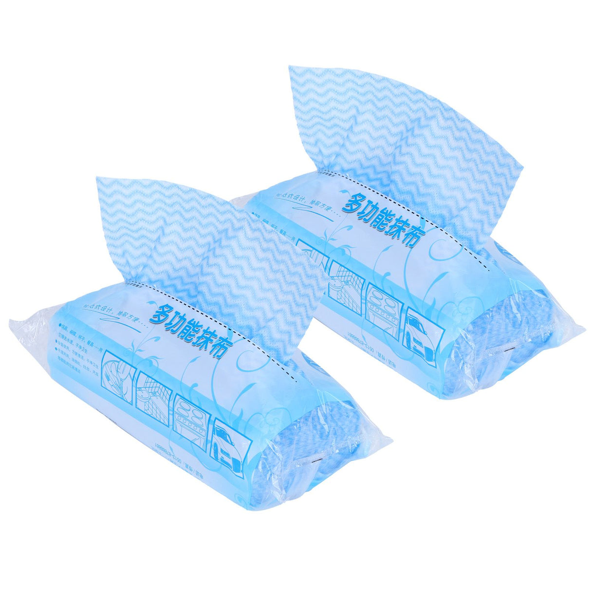 2Packs Disposable NonWoven Rag Washing Dish Towel Kitchen Cleaning Cloth Wiping Rag(Blue )
