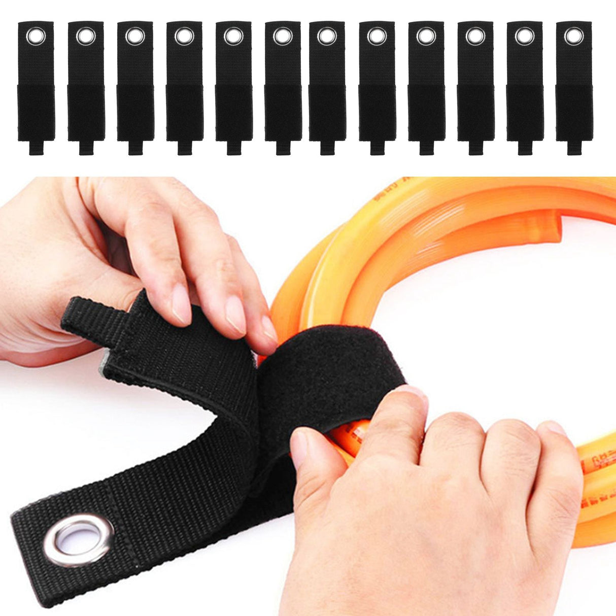 12PCS Heavy Duty Cable Storage Straps Extension Cord Holder Hook Loop Organizer Hanger