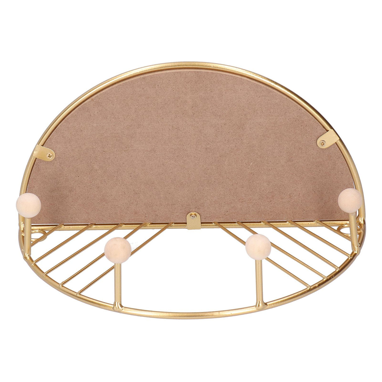 Display Shelf Storage Rack with Clothes Hanger Hook for Home Living Room Entryway GoldS