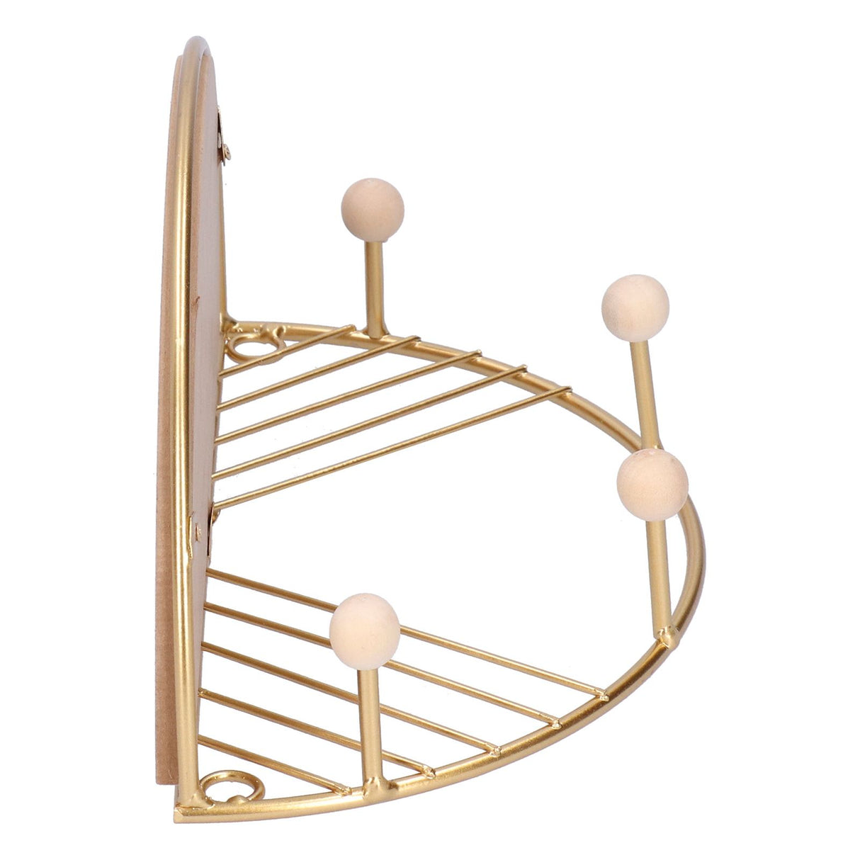 Display Shelf Storage Rack with Clothes Hanger Hook for Home Living Room Entryway GoldS