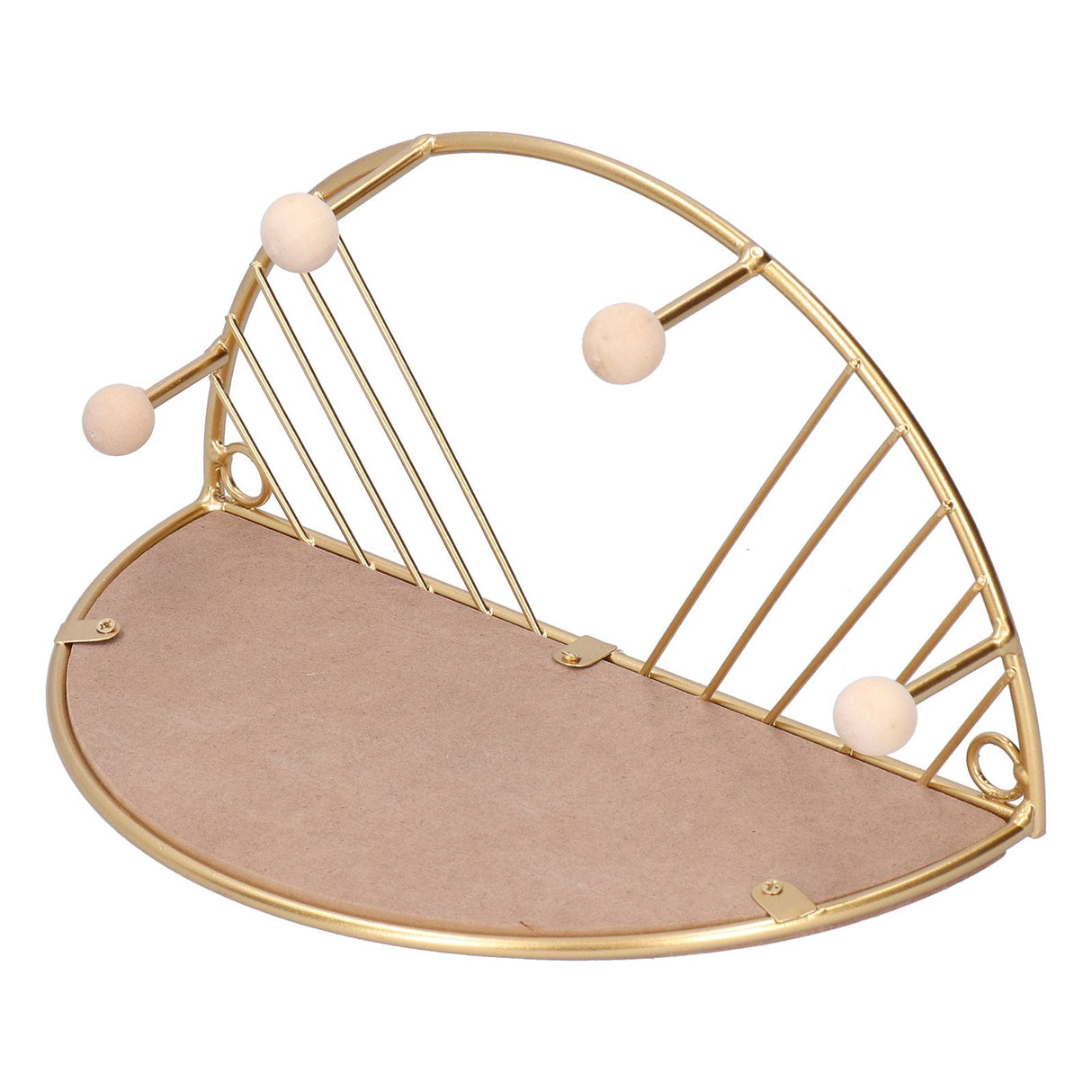 Display Shelf Storage Rack with Clothes Hanger Hook for Home Living Room Entryway GoldS