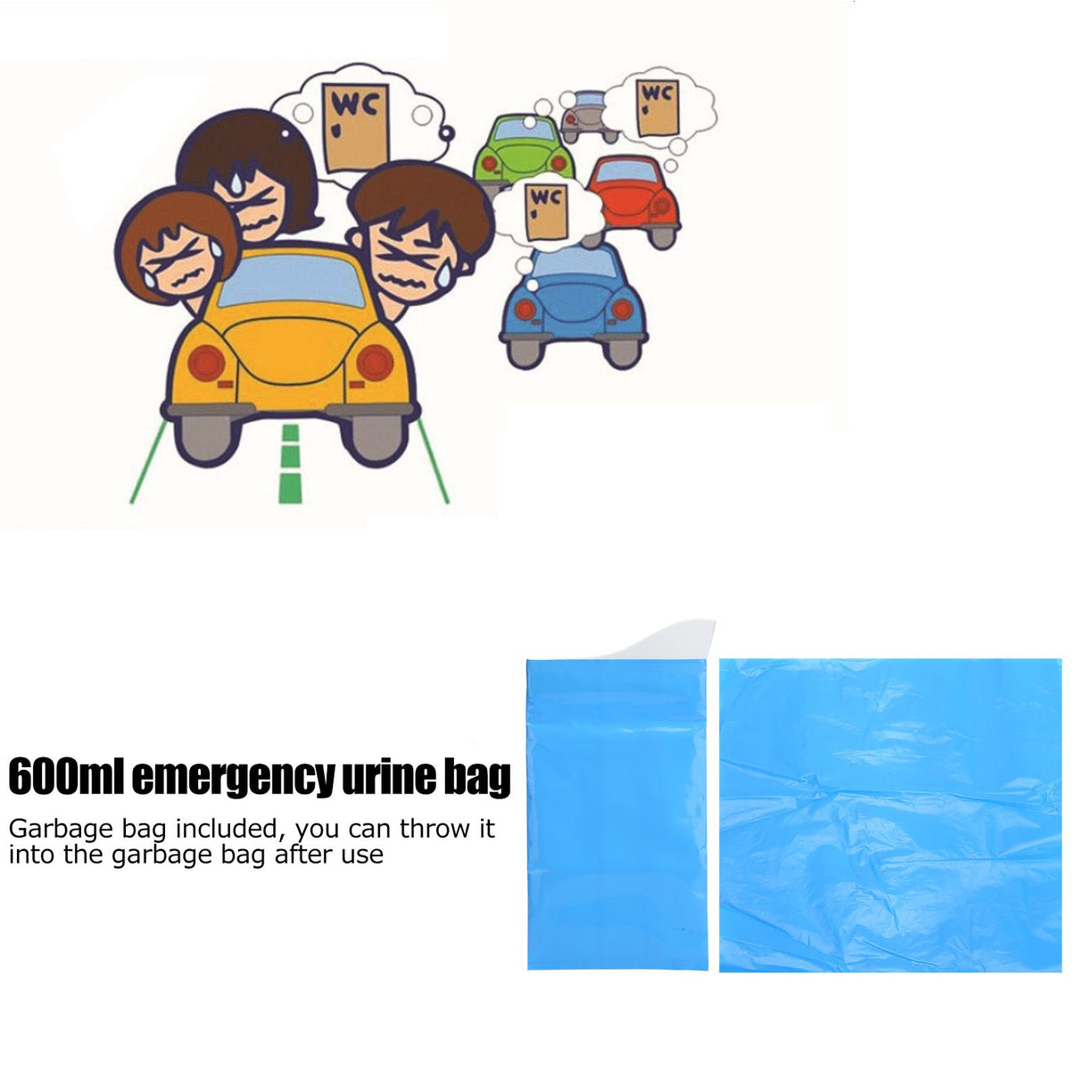 10 Sets Disposable Urine Bags Portable Travel Station Wagon Lady Children Emergency