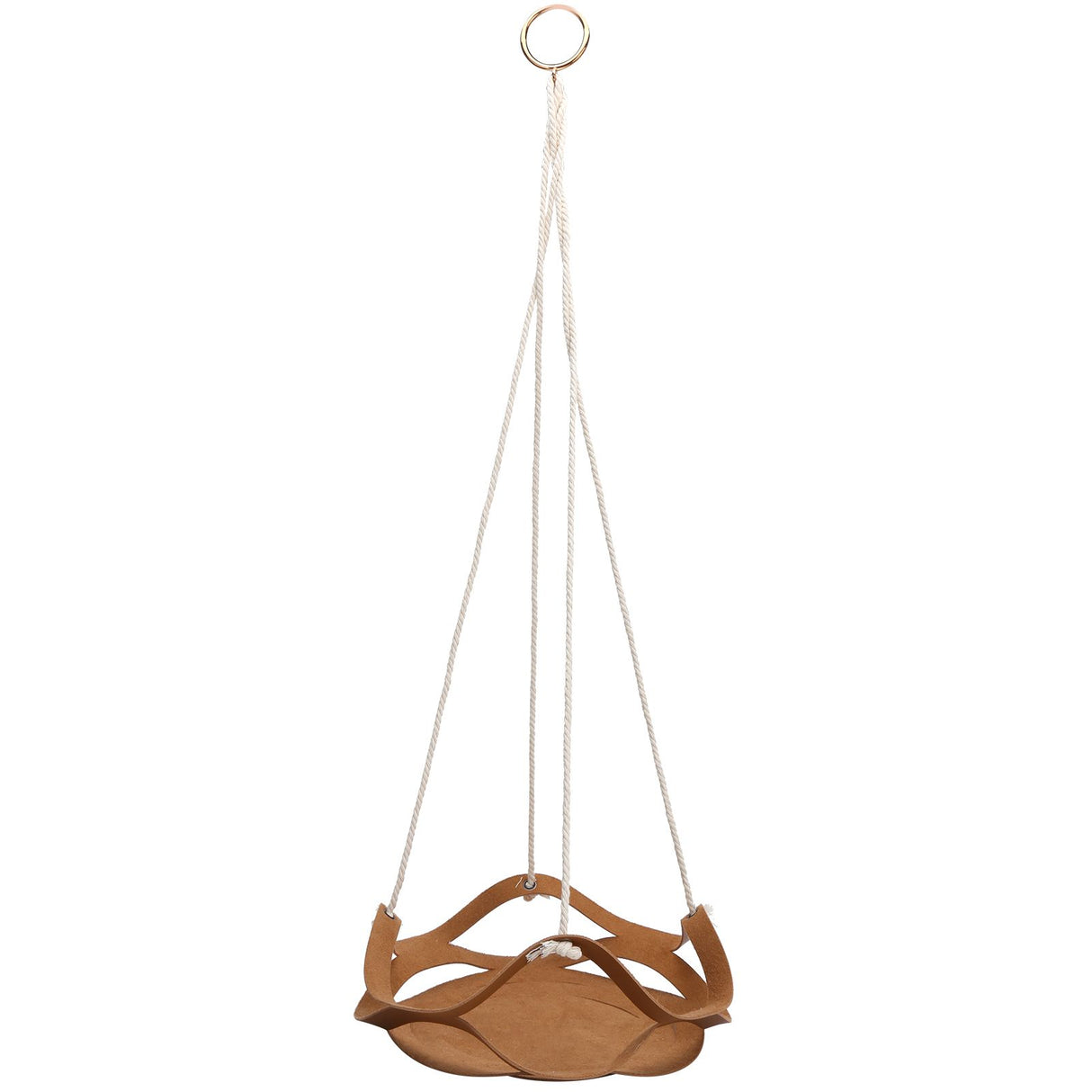 PU Leather Flower Pot Display Holder Succulent Hanging Basket Planter DecorationL Brown
