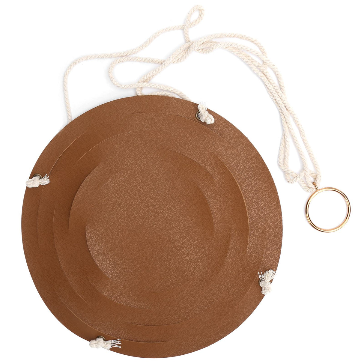 PU Leather Flower Pot Display Holder Succulent Hanging Basket Planter DecorationL Brown
