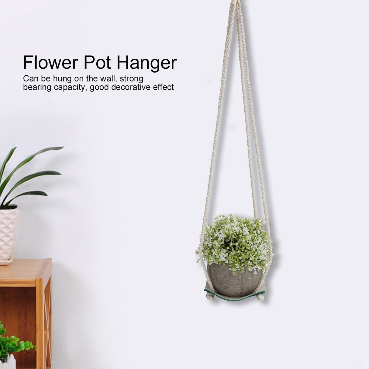 Plant Hanger Indoor Wall Hanging Flower Pot Holder Garden Courtyard Wall DecorationGreen 10cm