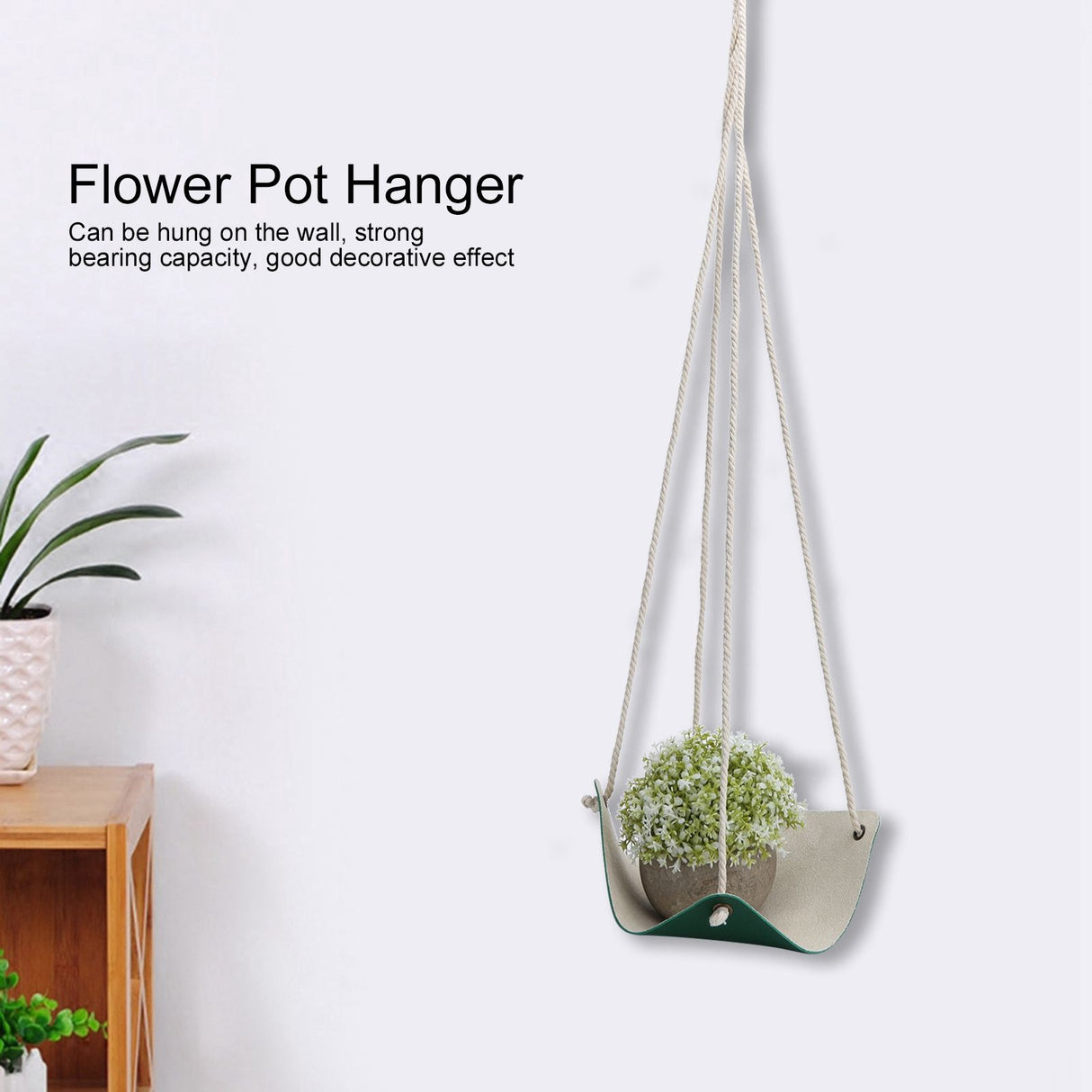 Plant Hanger Indoor Wall Hanging Flower Pot Holder Garden Courtyard Wall DecorationGreen 20cm