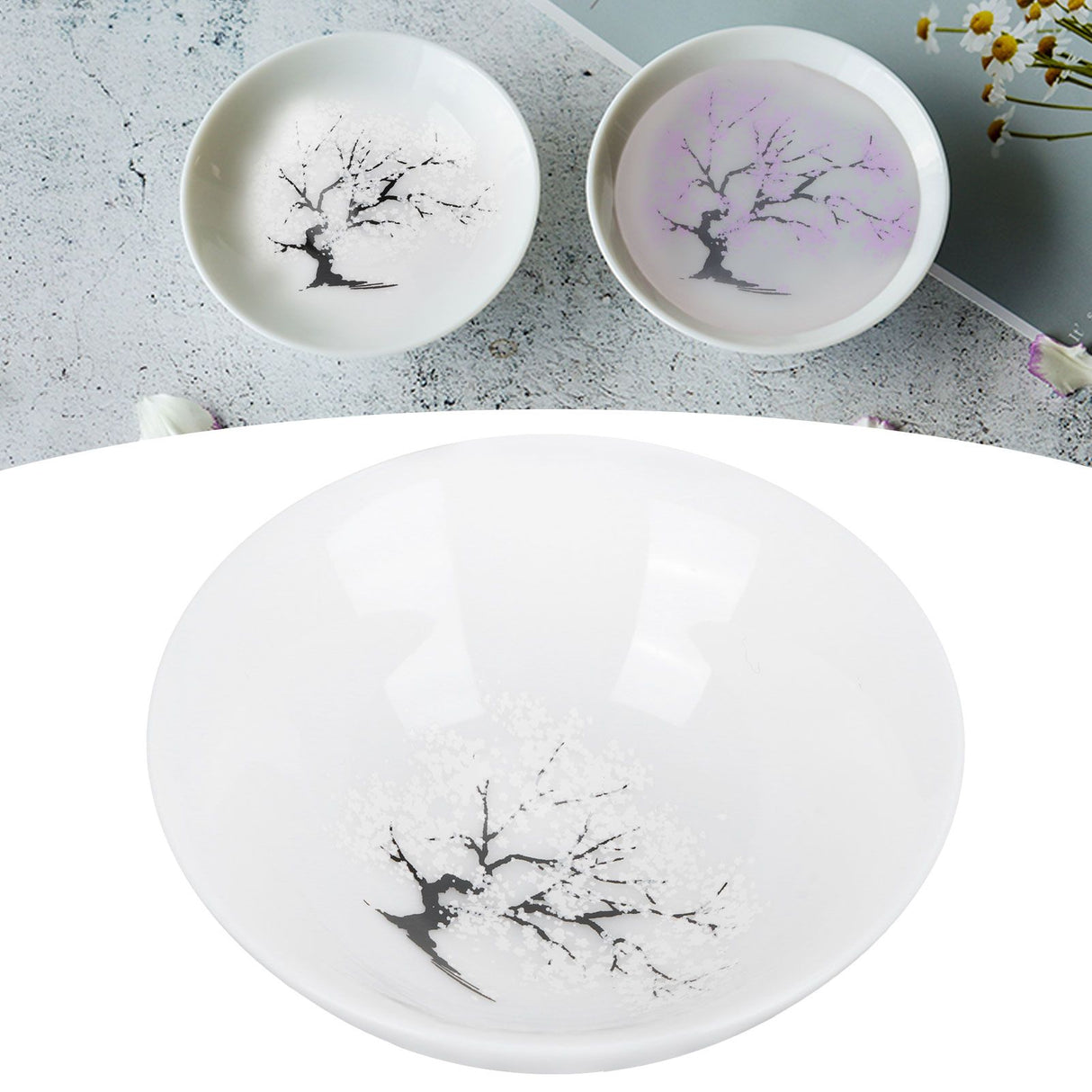 Ceramic Cup Japanese style Color Changing Sakura Tea Wine Cup Drinkware Accessory(Cold Change )