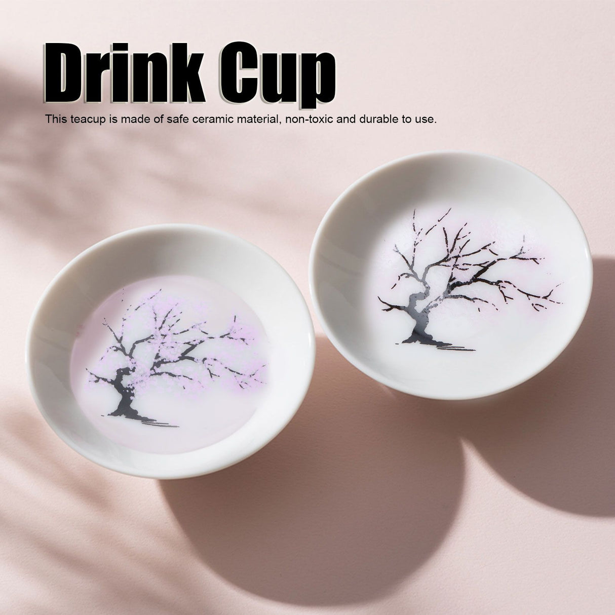 Ceramic Cup Japanese style Color Changing Sakura Tea Wine Cup Drinkware Accessory(Hot Change )