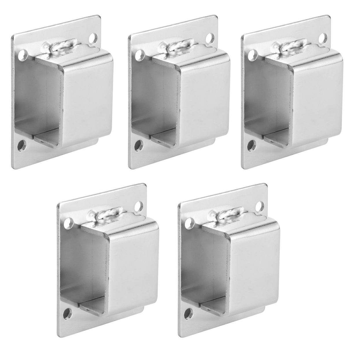 5Pcs Shelf Mount Bracket Hanger Stainless Steel Tube Support Holder Buckle Hardware SilverSealing Type