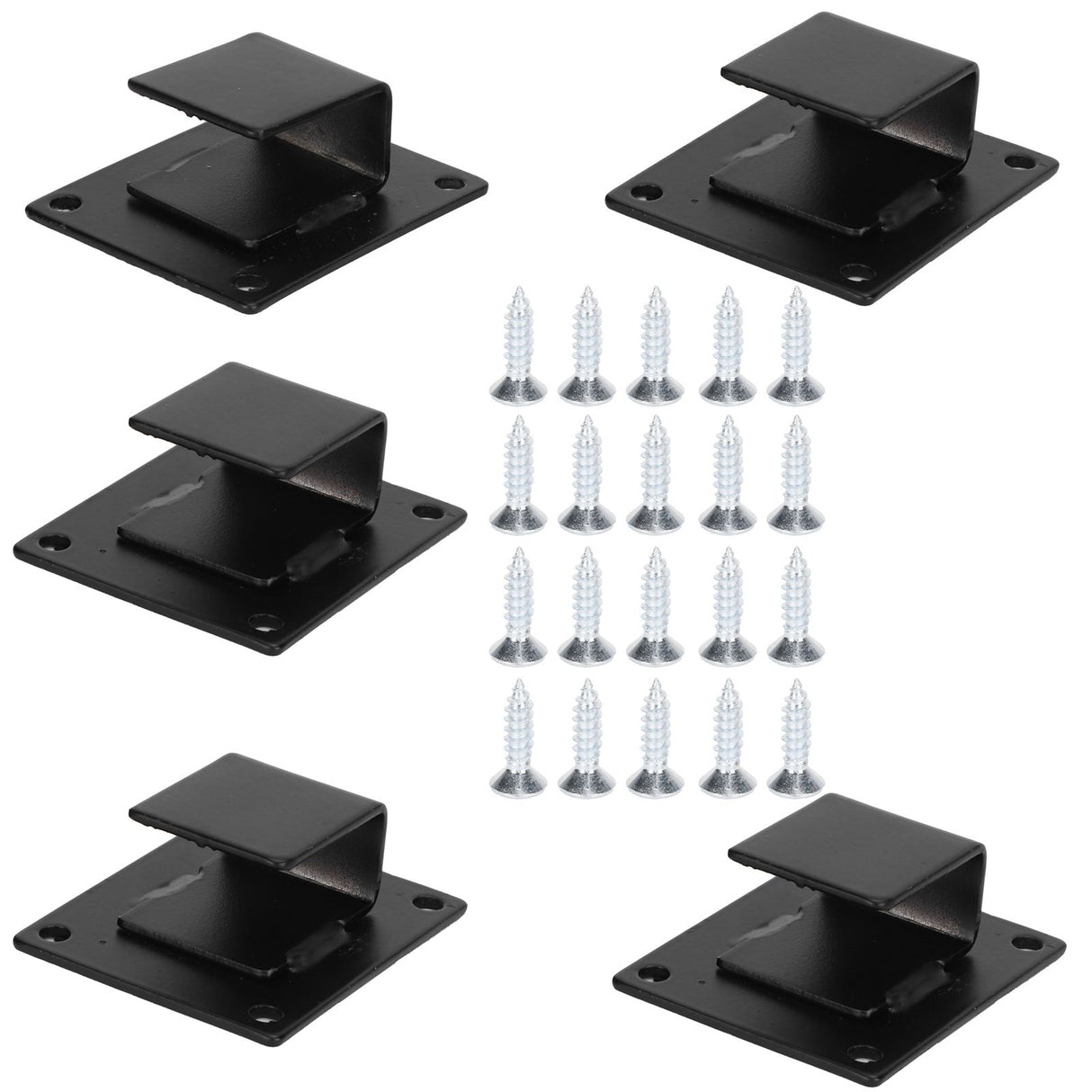 5pcs Wall Shelf Mount Bracket Display Shelf Hook Hanger Rack Tube Bar Holder BlackOpening Type
