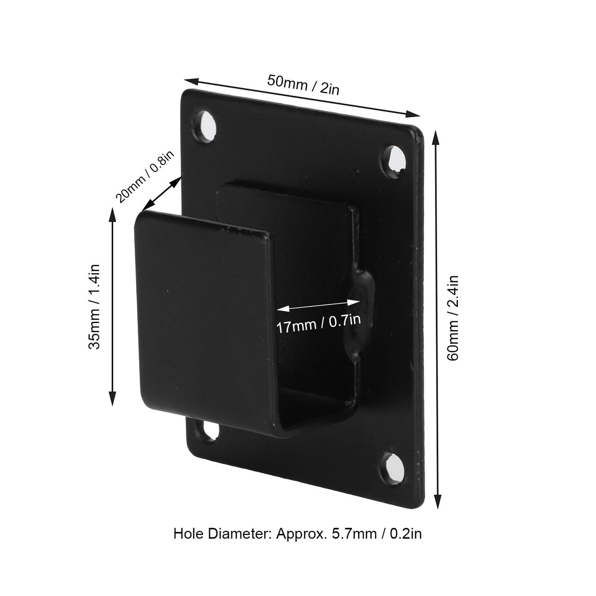 5pcs Wall Shelf Mount Bracket Display Shelf Hook Hanger Rack Tube Bar Holder BlackOpening Type