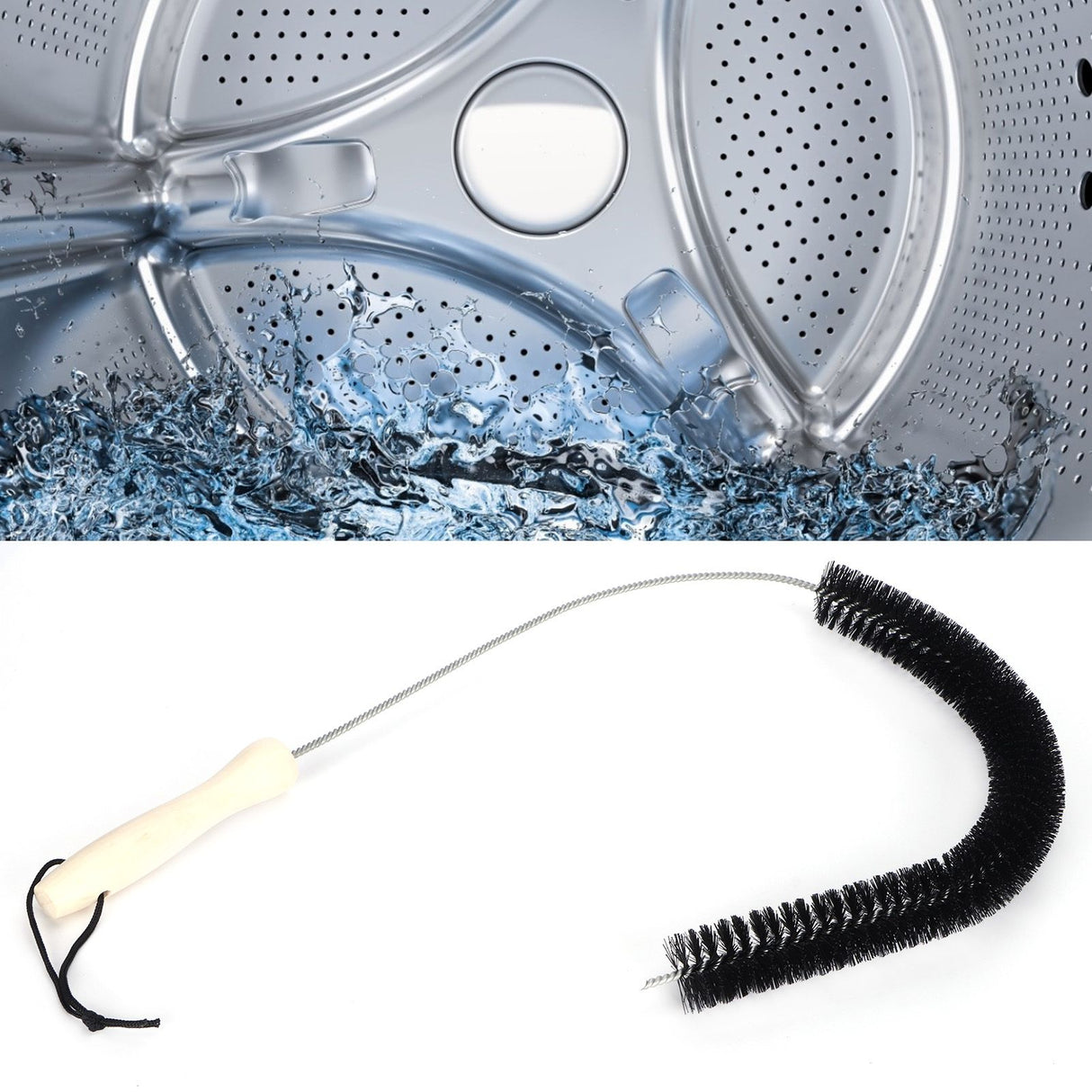 Cleaning Brush Flexible Bendable Dryer Washing Machine Refrigerator Pipe Dredge ToolBlack