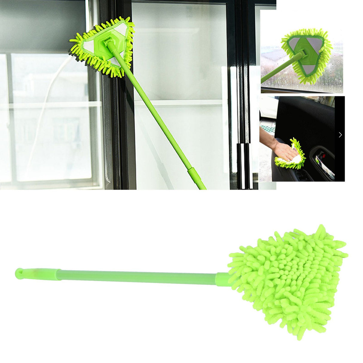 Extendable Mop 180 Degree Rotatable Triangular Cleaning Mop Home Wall Ceiling Floor Cleaning