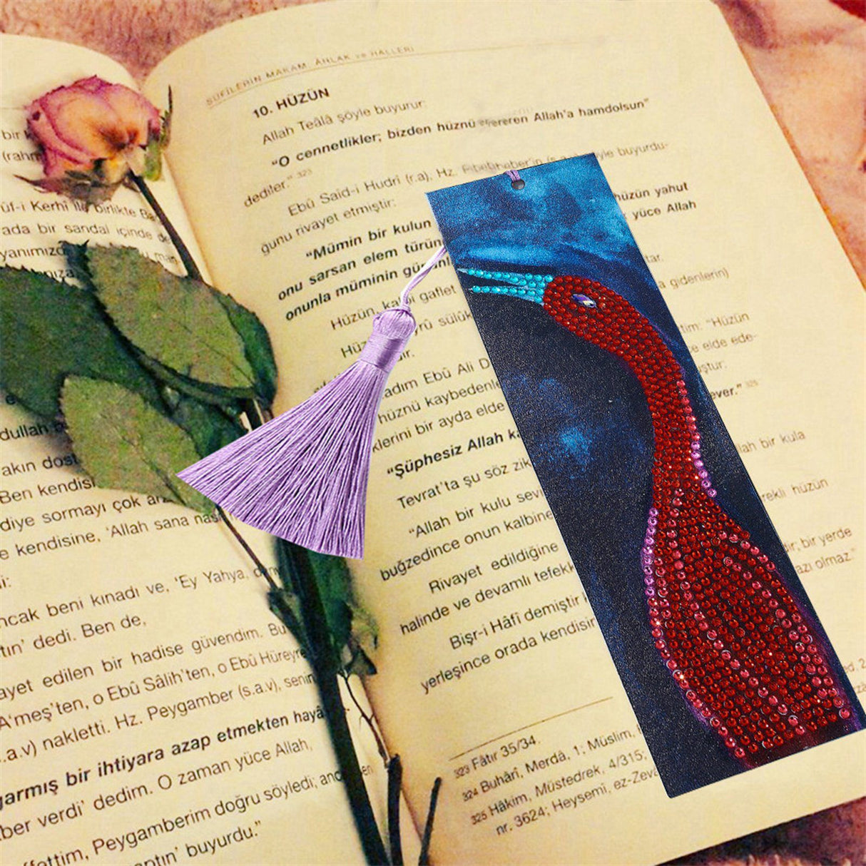 Diamond Painting Bookmarks with Tassel DIY Artware gift for Home Office School StudentsAA393‑Bird