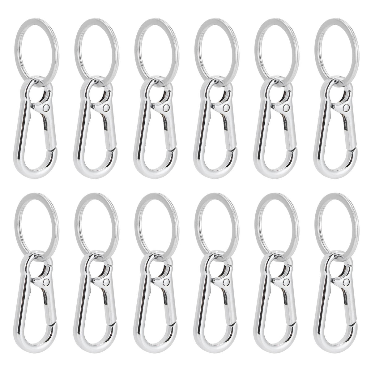12pcs Alloy Keychain AntiRust No Deformation Glossy Surface for Hanging Key Wallet Zip Belt