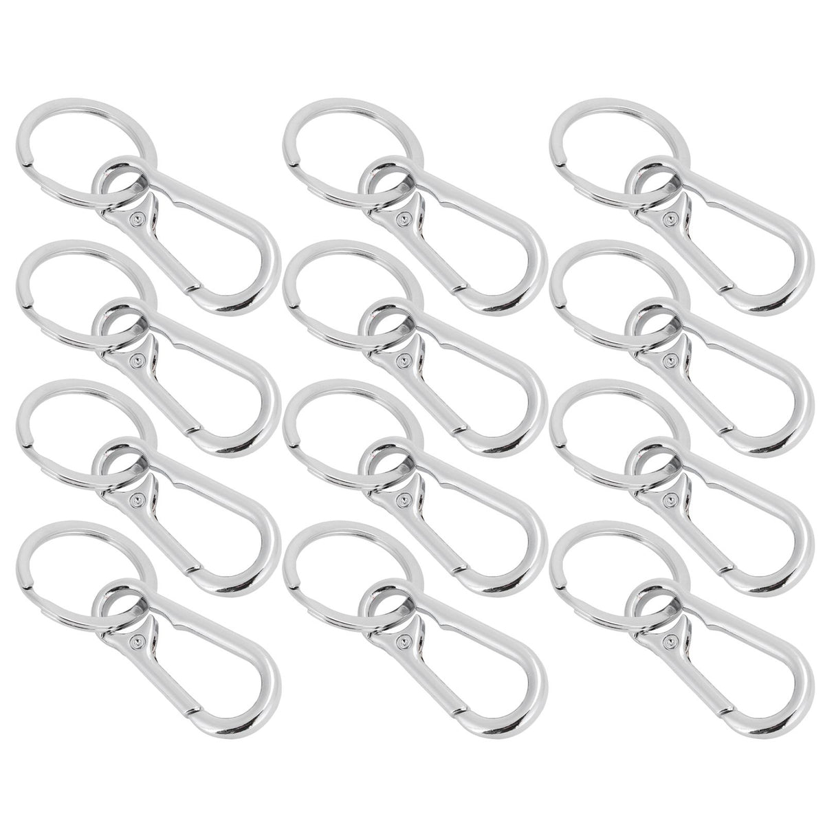 12pcs Alloy Keychain AntiRust No Deformation Glossy Surface for Hanging Key Wallet Zip Belt
