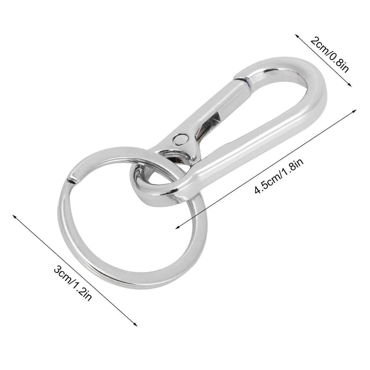 12pcs Alloy Keychain AntiRust No Deformation Glossy Surface for Hanging Key Wallet Zip Belt