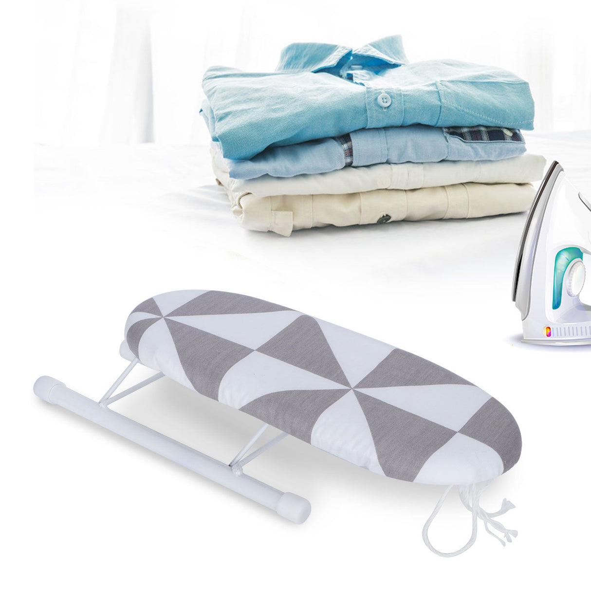 Mini Ironing Board Foldable Sleeve Cuffs Collars Ironing Table for Home Travel UseFashion Square Grid