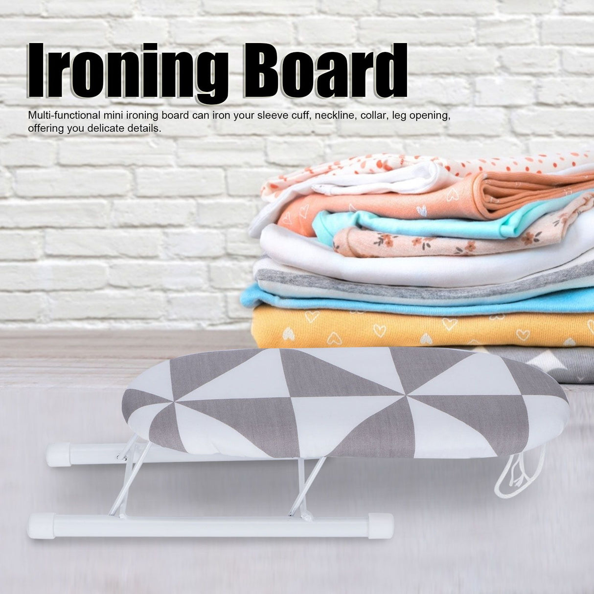 Mini Ironing Board Foldable Sleeve Cuffs Collars Ironing Table for Home Travel UseFashion Square Grid