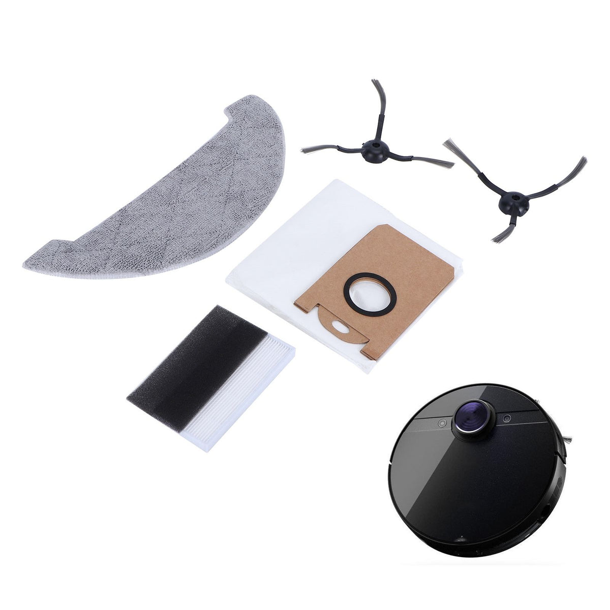 Side Brush Filter Dust Bag Kit Robot Vacuum Cleaner Parts Fit for Proscenic M7 MAX