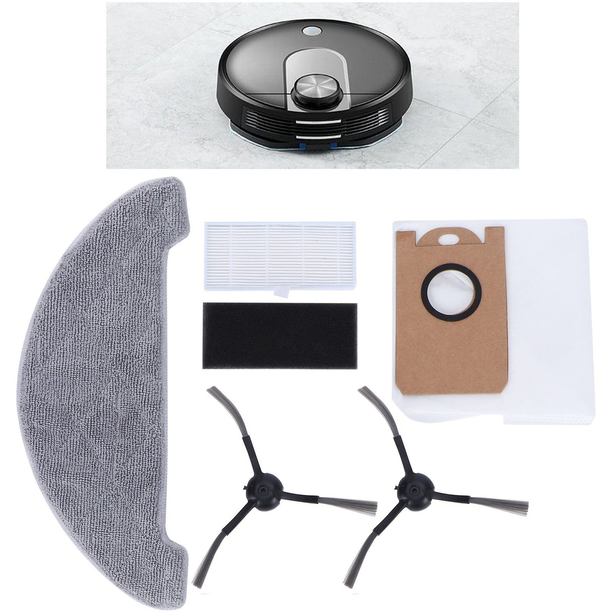 Side Brush Filter Dust Bag Kit Robot Vacuum Cleaner Parts Fit for Proscenic M7 MAX
