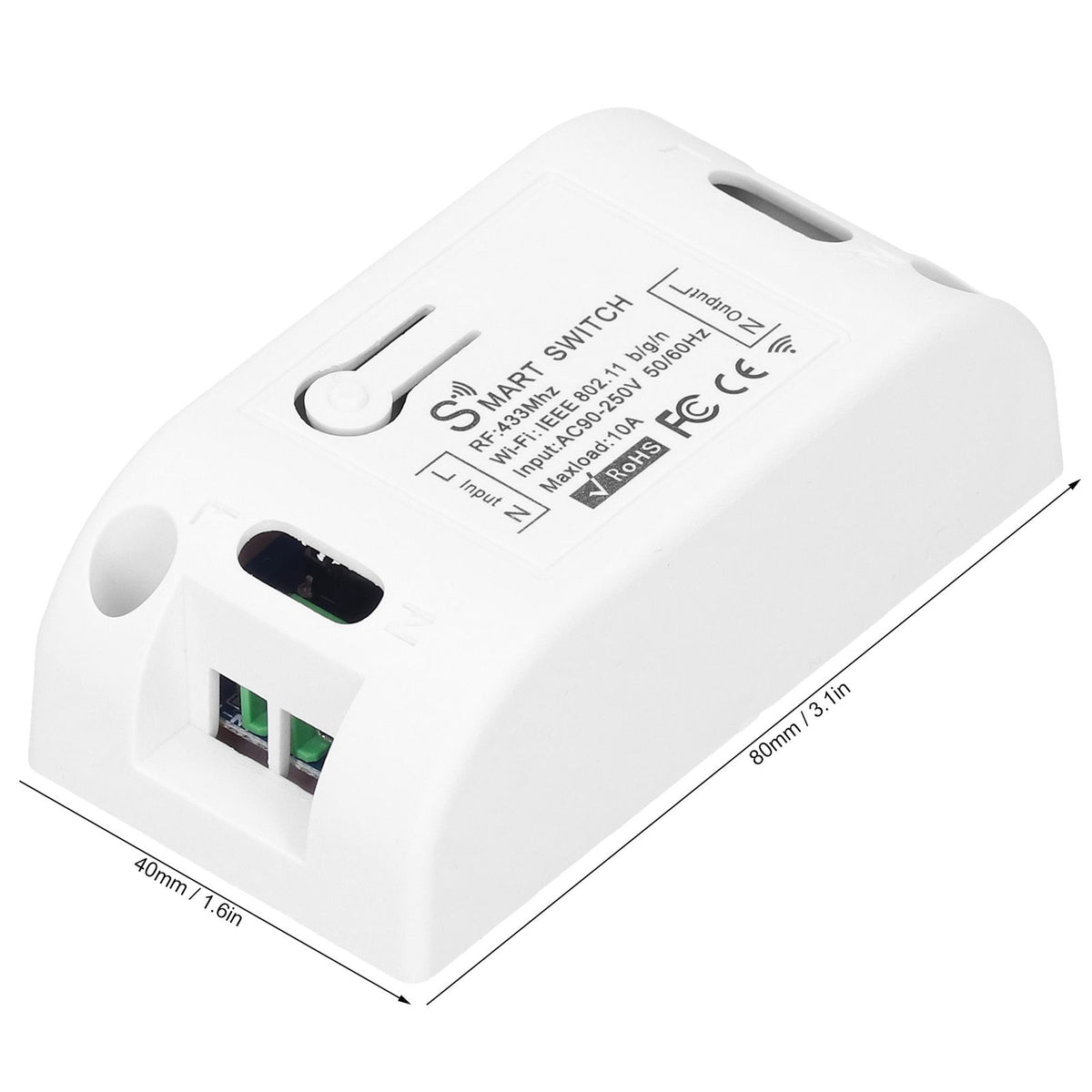 KR2201W‑4 APP Wireless Remote Control 433Mhz Wifi Timing Switch Controller for Light 90‑250V