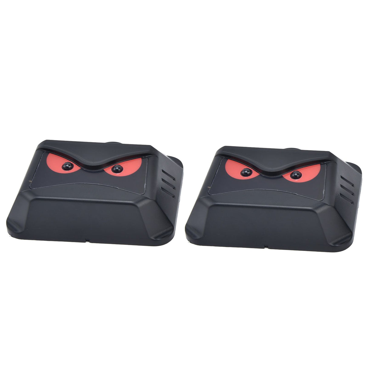 2pcs Animal Repeller Red LED Strobe Lights Waterproof Design Solar Automatic Charging ABS Housing Black Deterrent Tool