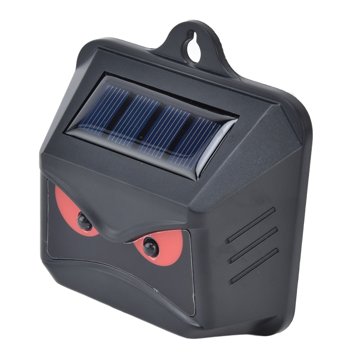 2pcs Animal Repeller Red LED Strobe Lights Waterproof Design Solar Automatic Charging ABS Housing Black Deterrent Tool