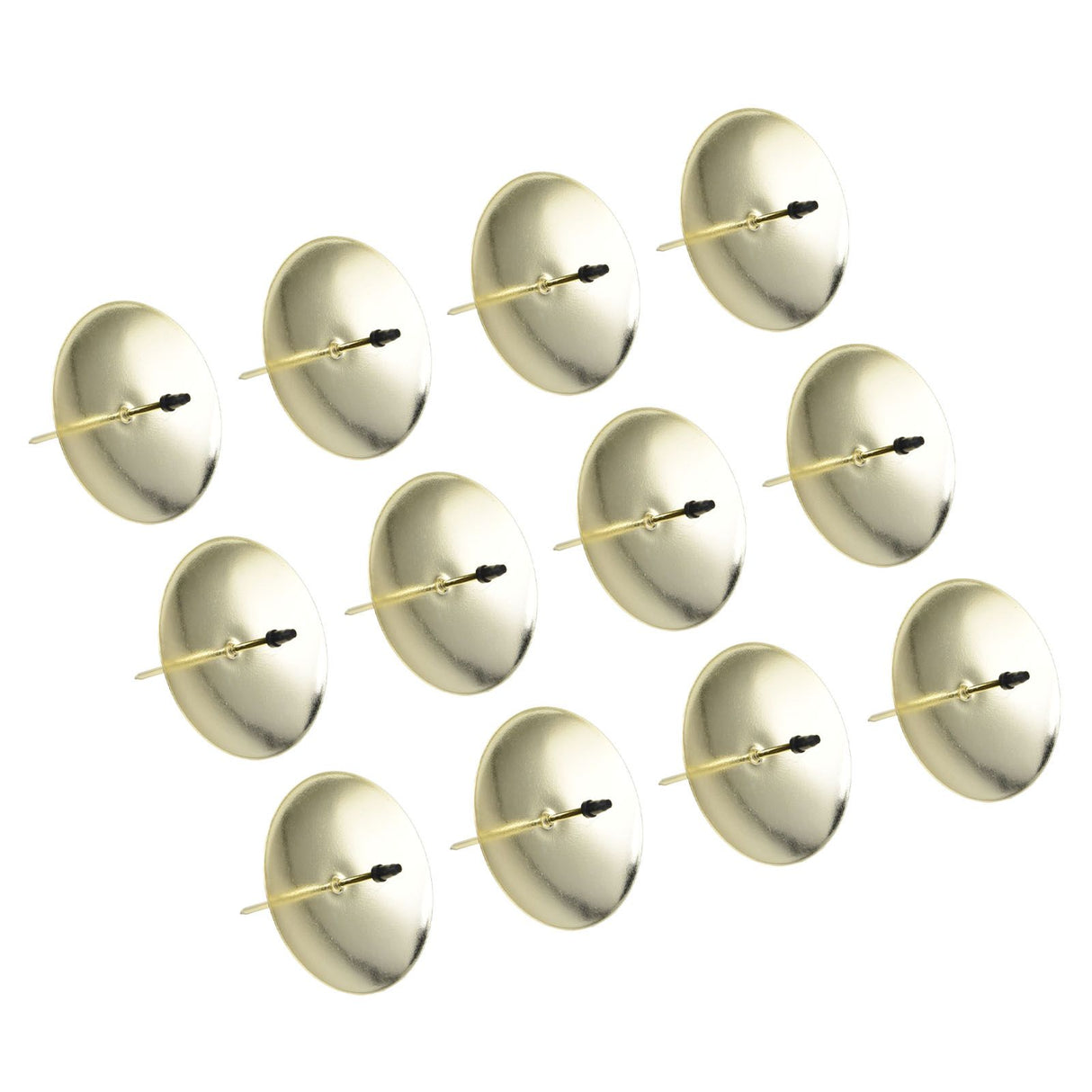 12pcs Candle Plate Iron Material 7x6.5cm/2.8x2.6in Gold Stable Reliable Decorative Wearable Fixing Holder for Party