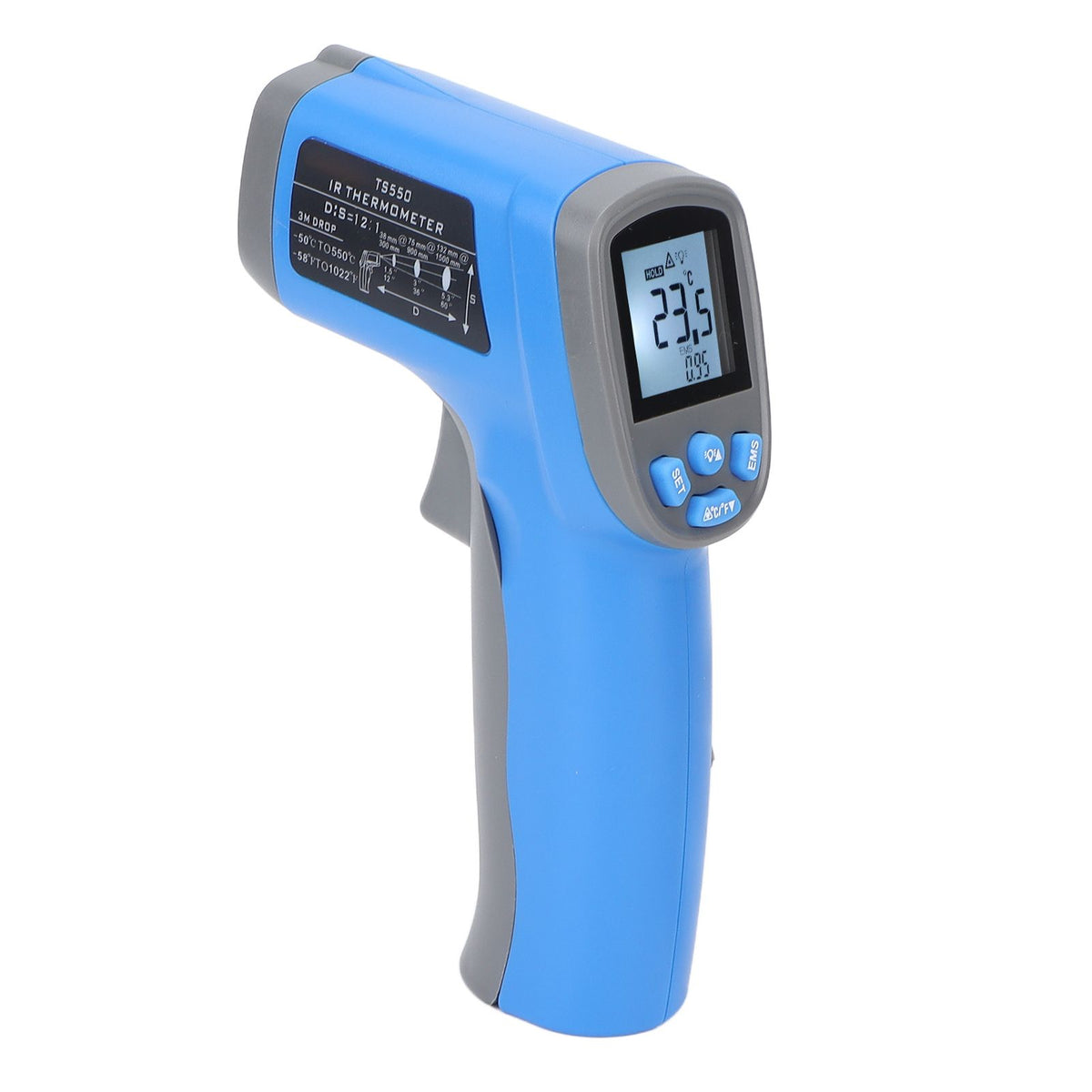 Infrared Thermometer Accurate Contactless LCD Backlit Display Handheld Digital Thermometer for Industrial KitchenTS550 (‑50°C~550°C, ‑58°F~1022°F)