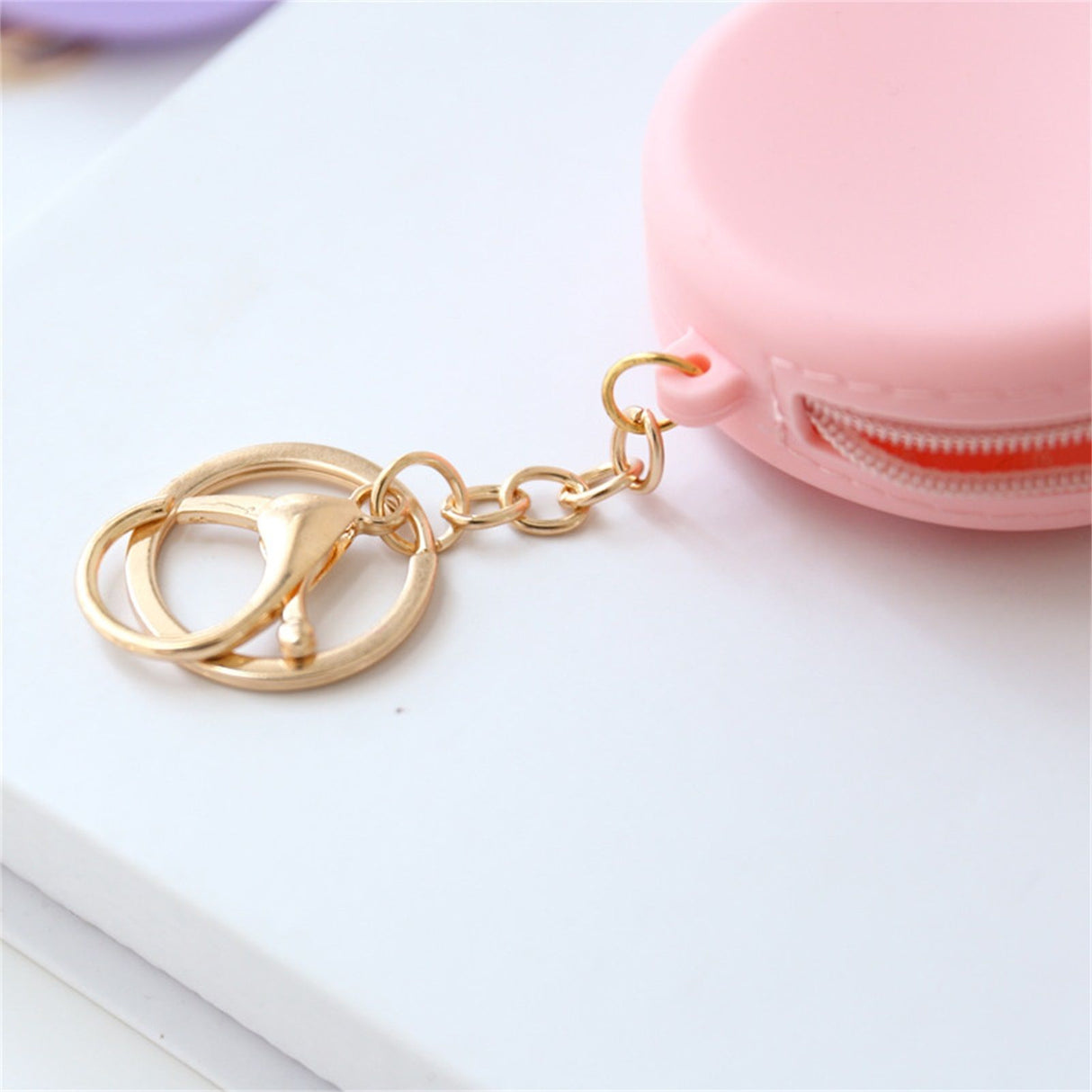 Coin Purse Silicone Cute Zipper Closure Gift Choice Women Change Pouch Wallet for Lipstick KeysRound, Pink Rabbit