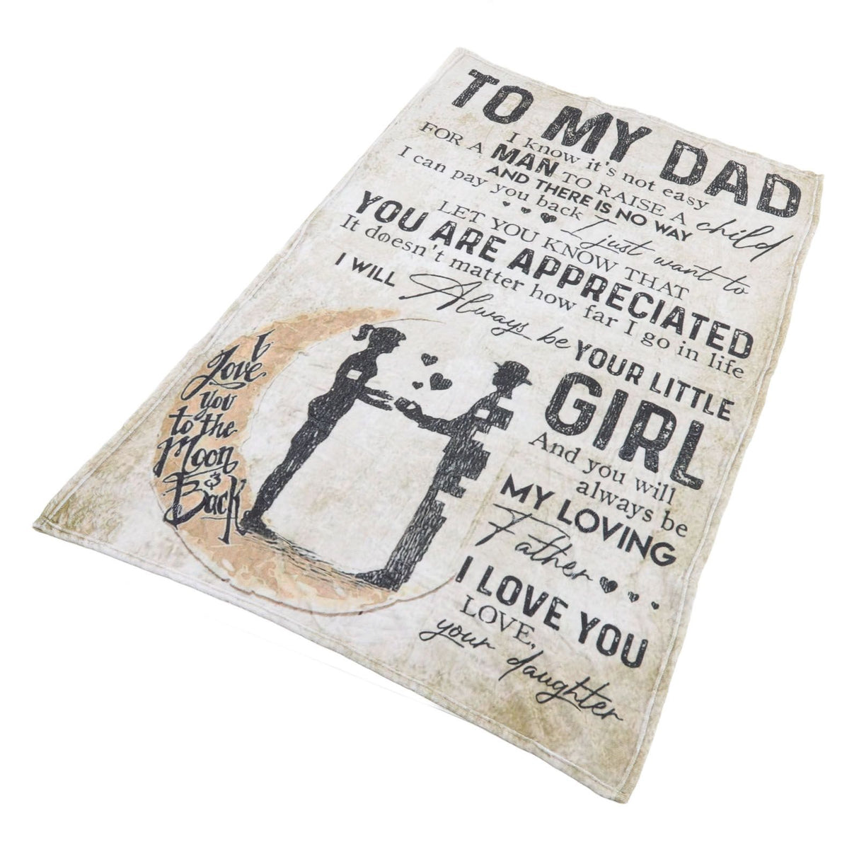 Dad Blanket Father's Day Theme Dual Sides Personalized Wide Application Sofa Throw Blanket for Bedroom Sofa Office 150x200cm / 59.06x78.74in