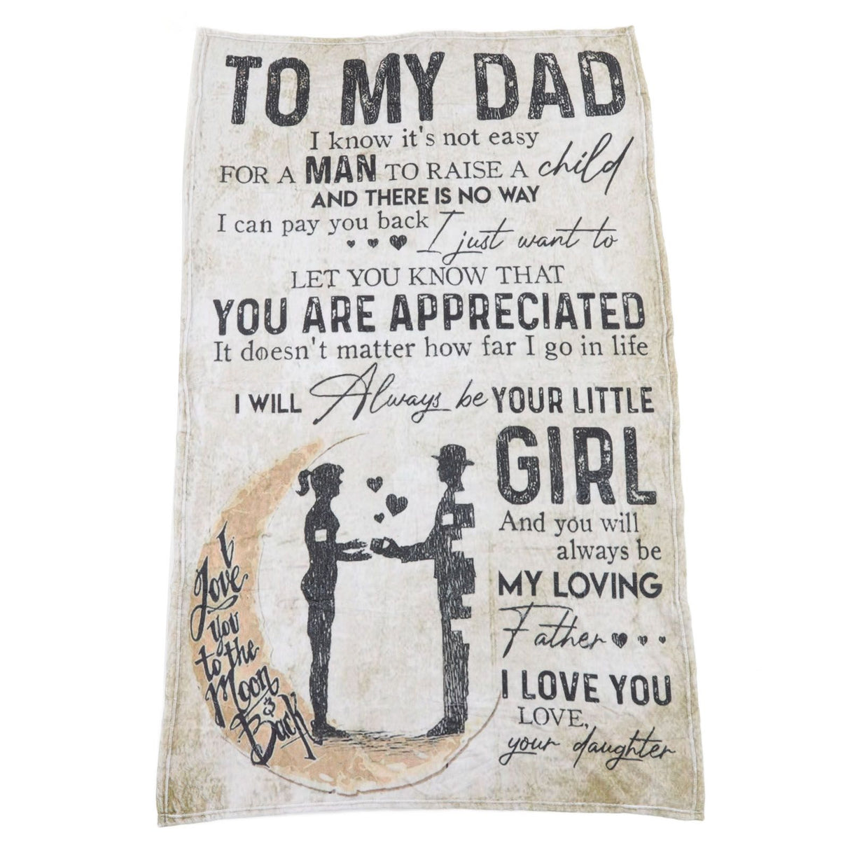 Dad Blanket Father's Day Theme Dual Sides Personalized Wide Application Sofa Throw Blanket for Bedroom Sofa Office 150x200cm / 59.06x78.74in