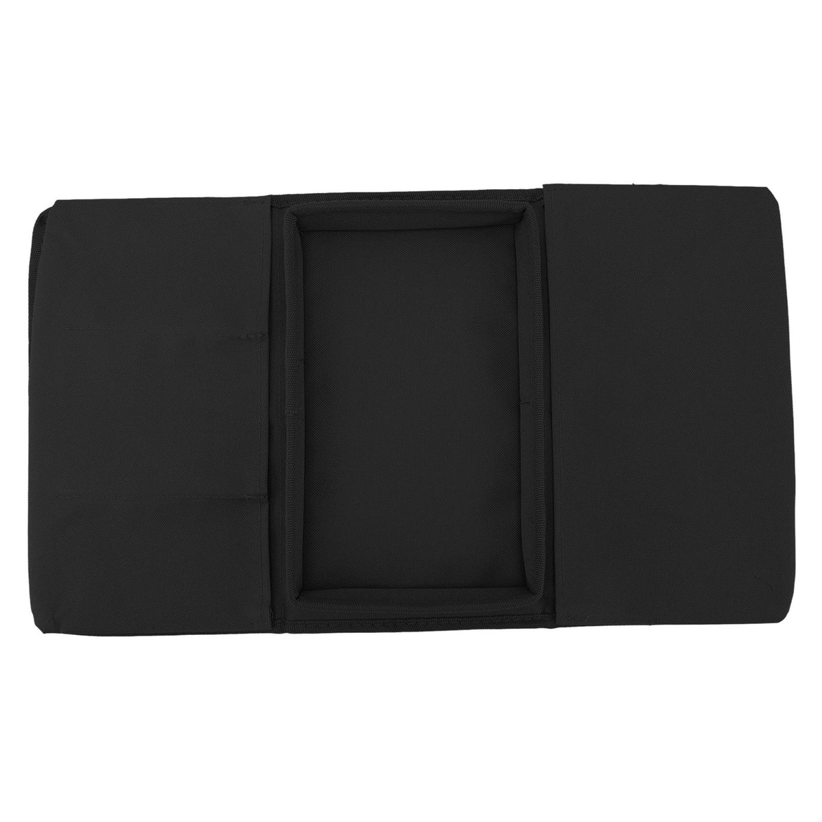 Sofa Tray Folding Arm Storage Holder Table 600D Oxford Cloth Side Pockets for Couch Black