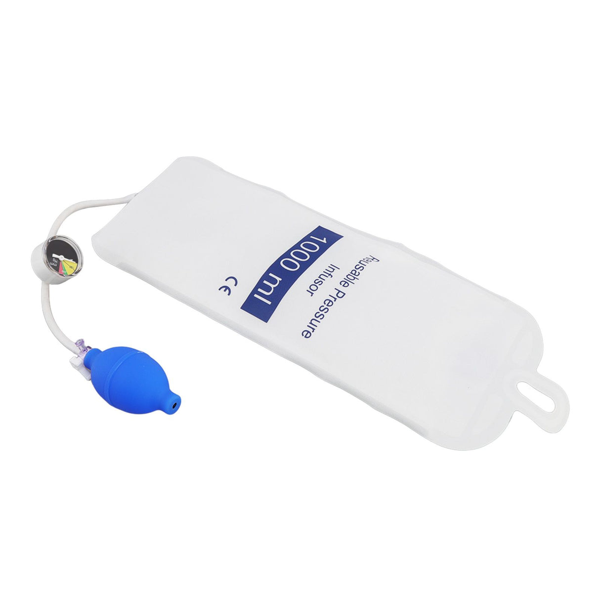 Pressure Infusion Bag with Pressure Gauge Strong Wear Resistance Air Tightness Fluid Quick Infusion for Emergency Patient 1000ml
