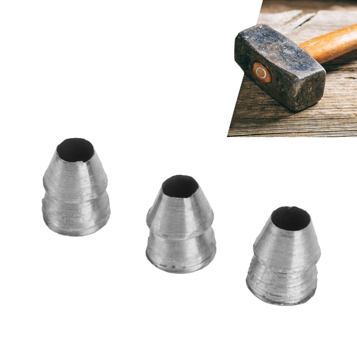 20pcs Safety Round Handle Wedges Steel Hammer Handle Splitting Wedge Set for Axe Claw Hammer Sledge Diameter 13mm / 0.51in