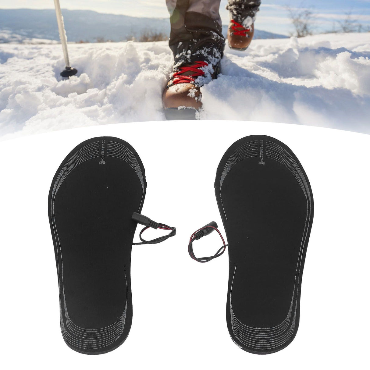 1 Pair Electric Heated Insole Warm Keeping Lightweight USB Charging No Smell EVA Electrical Heated Insole 5V