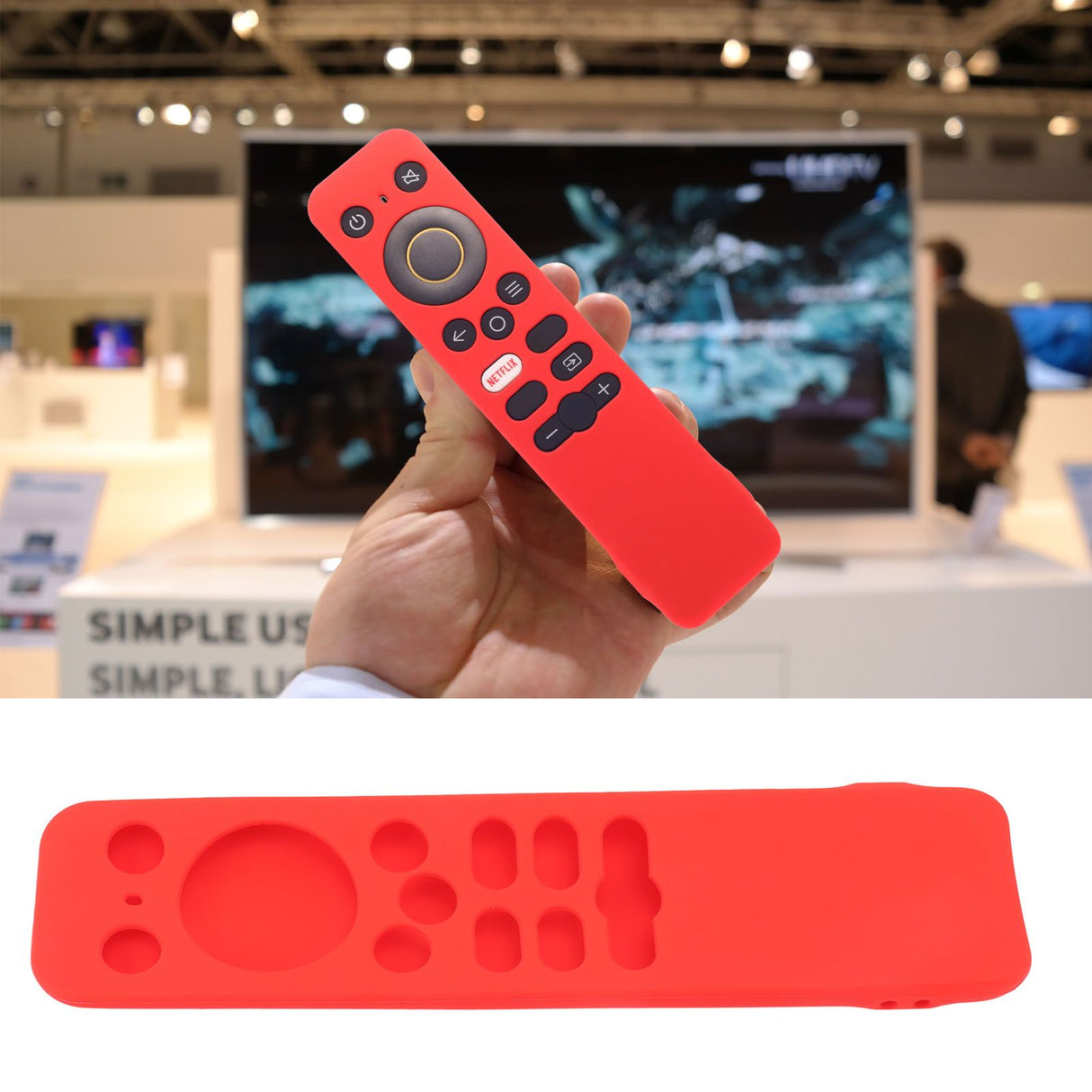 Soft Silicone Protective Case for Realme TV Stick Remote Control Anti Drop Protective Cover Red