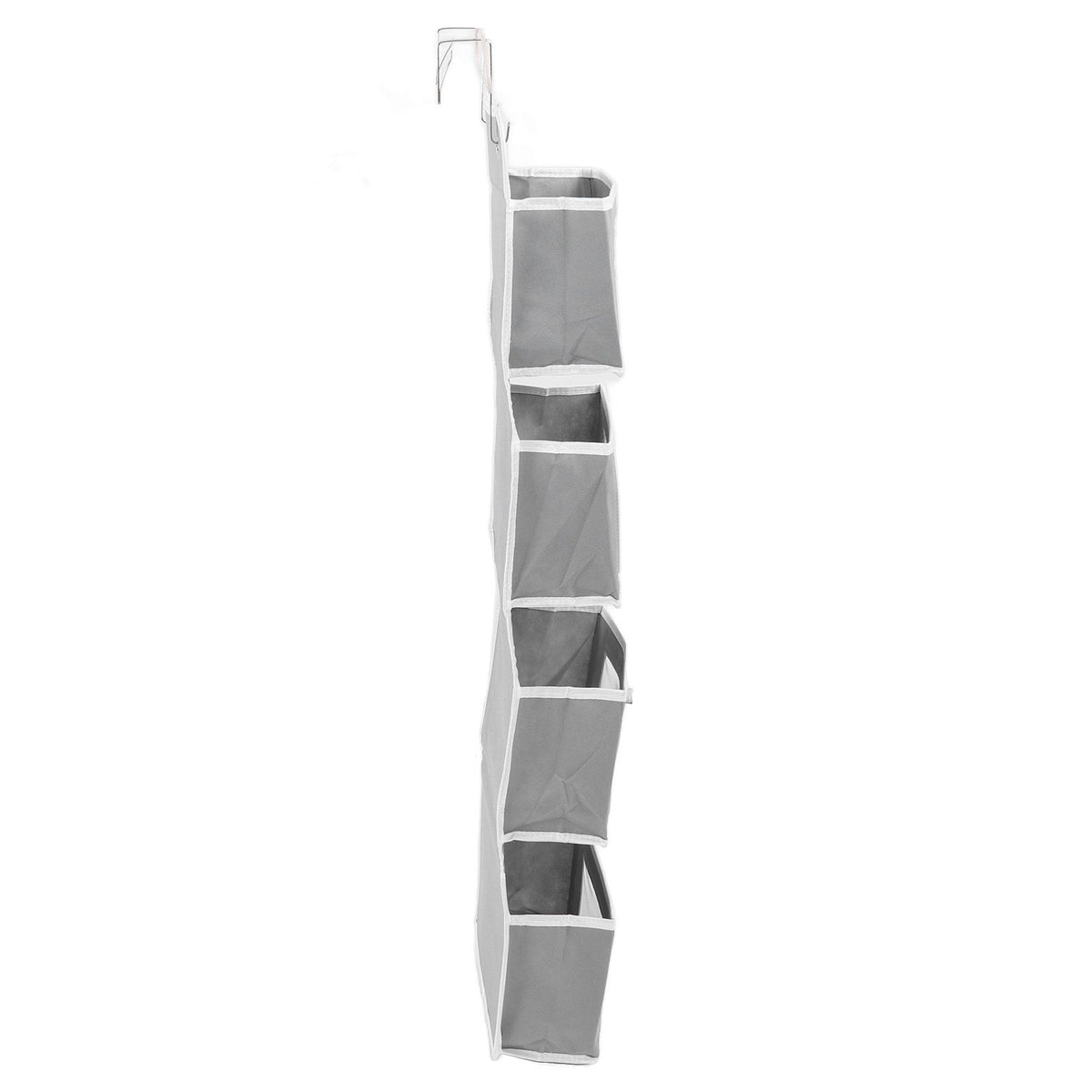 Over Door Hanging Organizer Wall Mount Storage with Hooks for Pantry Nursery Kitchen Closet Dorm Grey 4 Pockets