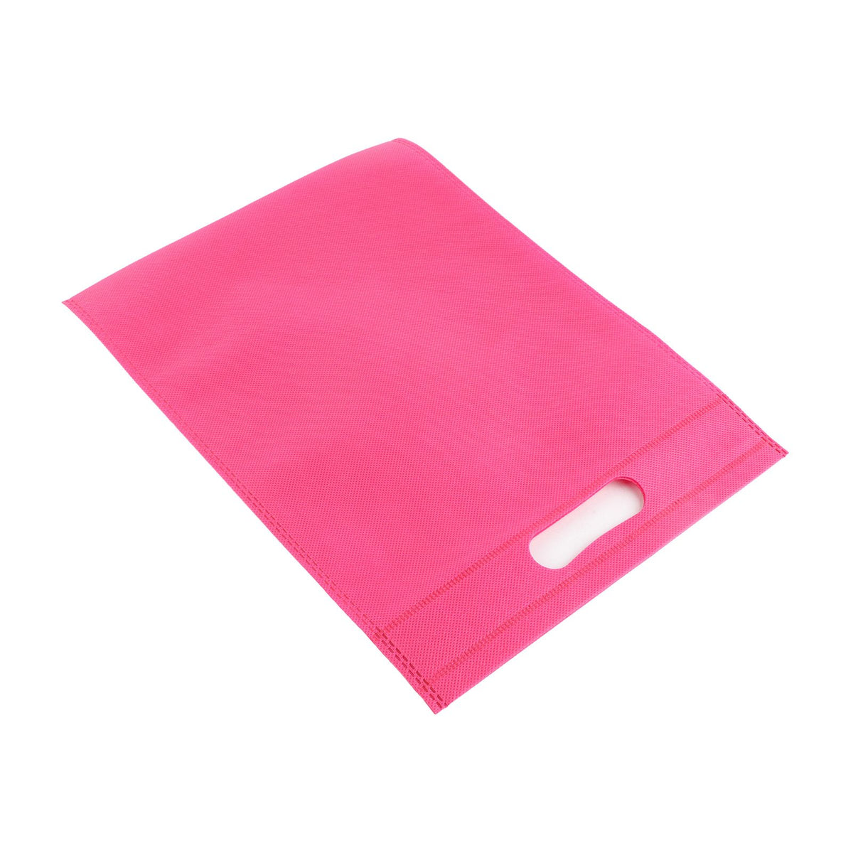 50Pcs Die Cut Non Woven Bags Eco Friendly Flat Mouth Tote Bags Non Woven Fabric Garment Bags Rose Red 25x35cm/9.8x13.8in