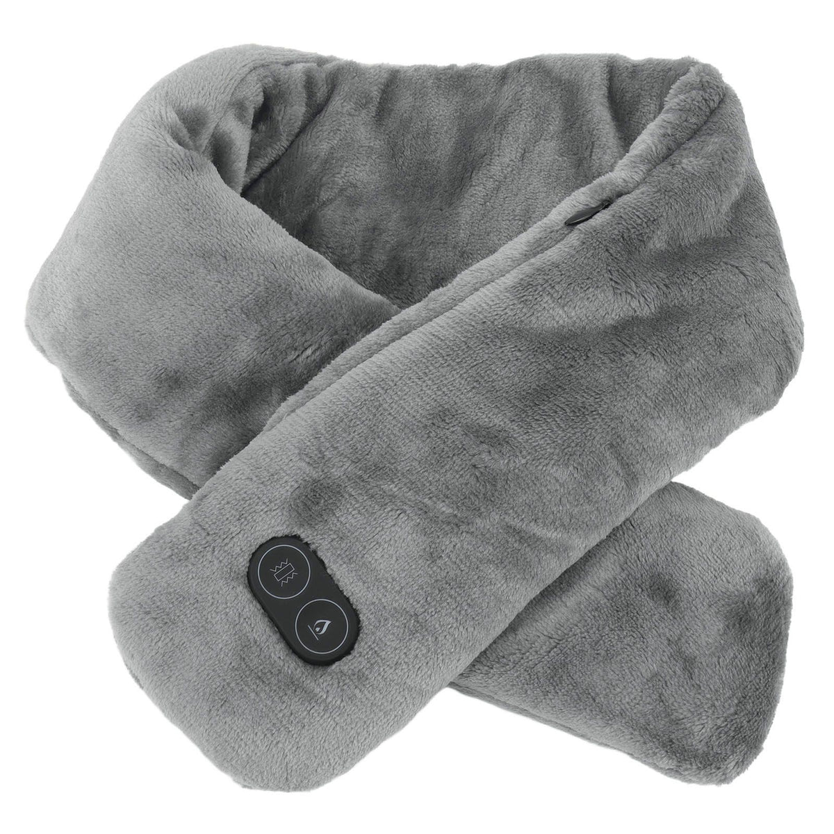 Heating Scarf USB Powered Soft Warm Soreness Relief Vibration Massage Pure Color Heated Neck Wrap for Adult Elderly Dark Gray