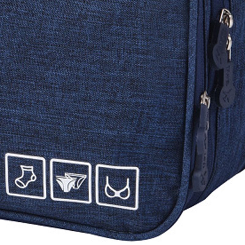 Travel Underwear Organizer Positive Ion Oxford Fabric Large Capacity Travel Bra Organizer for Underwear Women Travel Dark Blue