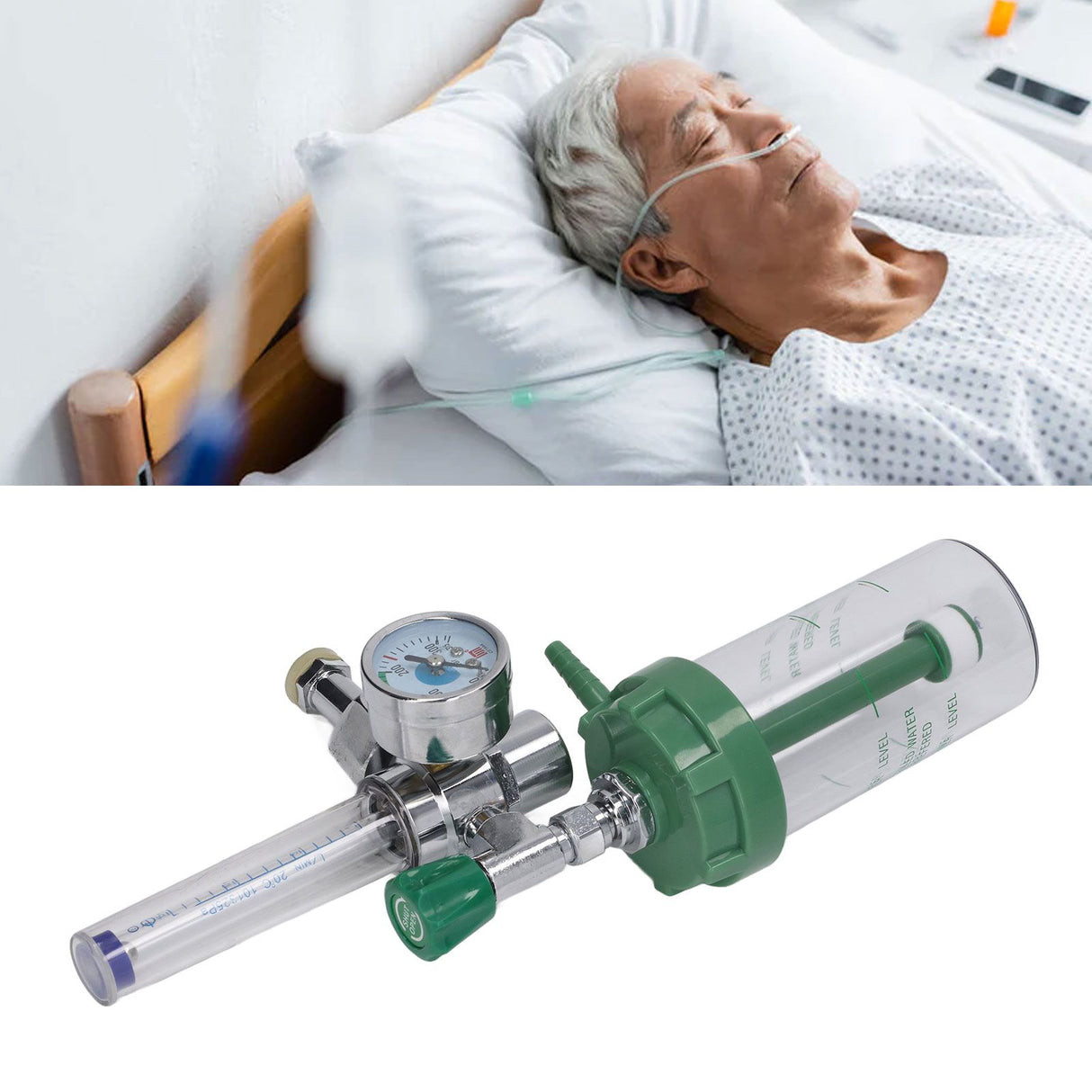 Oxygen Inhaler with G3/4 Internal Thread Russian Connector Oxygen Gauge Flow Meter for Emergency Home