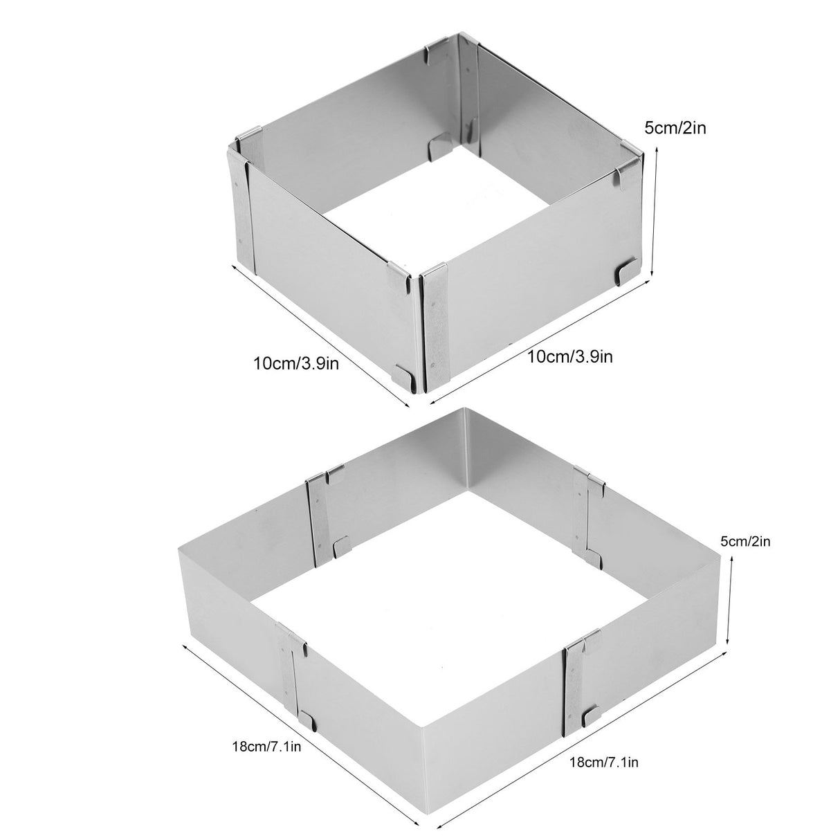 Stainless Steel Square Mousse Ring Retractable Biscuits Cake Mold Kitchen DIY Baking ToolsS 10~18cm