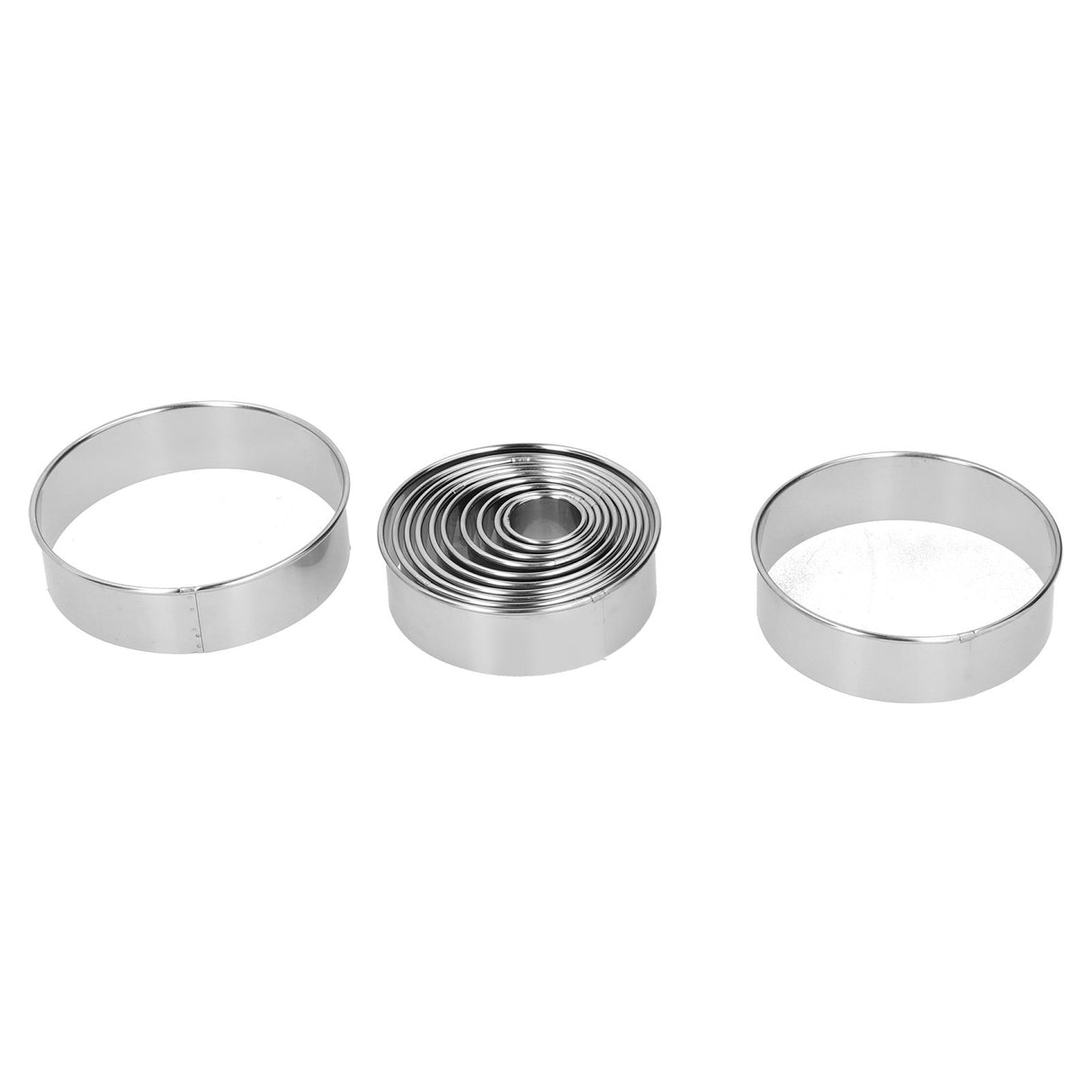 12PCS/Set Stainless Steel Mousse Ring Round Cake Mold Fondant Cookies Cutting Mold Baking Tool