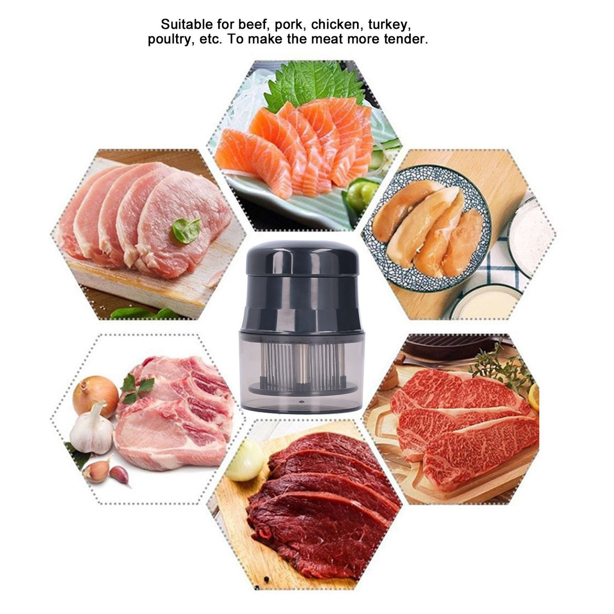 56‑Pin Stainless Steel Loose Meat Needle Meat Tenderizer Tool Steak Hammer Kitchen Utensils