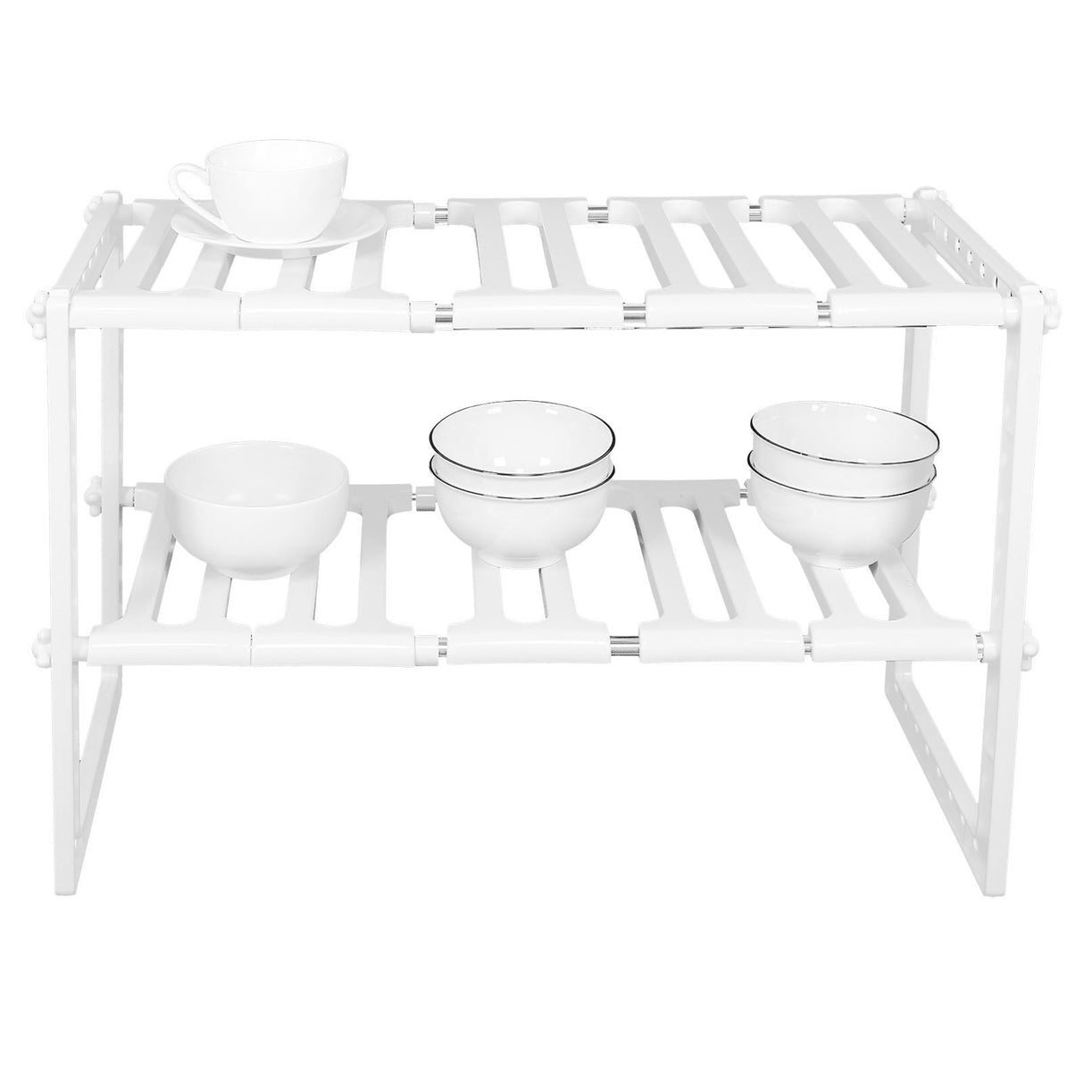 2‑Tier Sink Rack Cabinet Organizer Storage Telescopic Shelf Kitchen Bathroom Holder