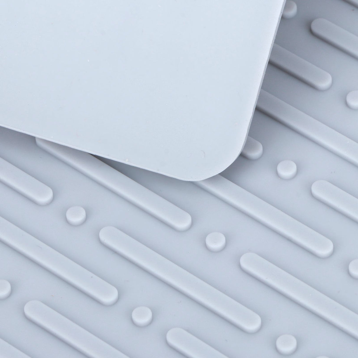 Silicone Draining Pad Non Slip Soda Bottles Drying Rack Mat Kitchen Accessories Gray(2 Hole Drain Rack Mat )